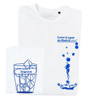 Serigrafía artesanal Agua de Madrid en camiseta orgánica