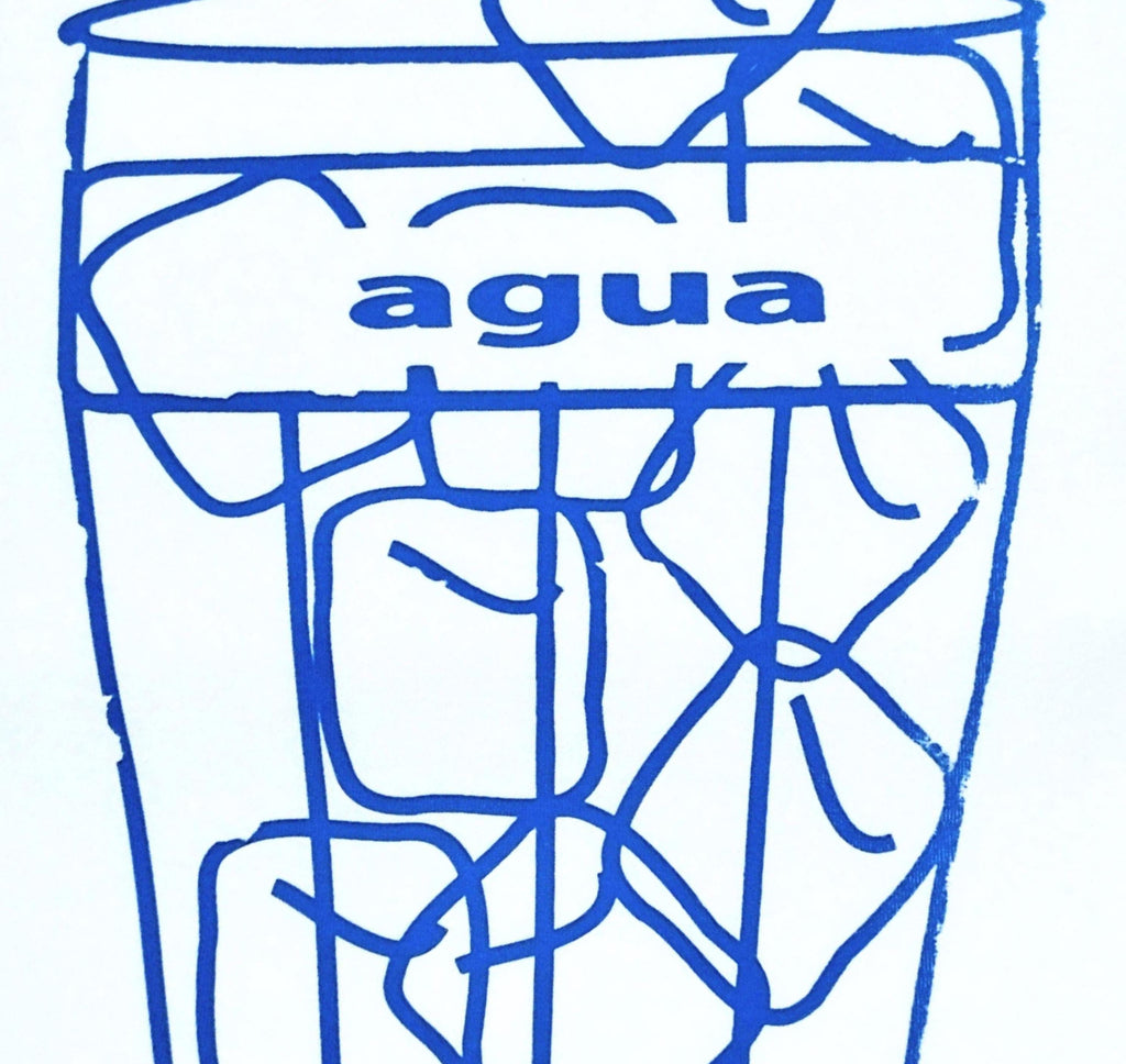 Tejido de algodón orgánico de la camiseta Agua de Madrid