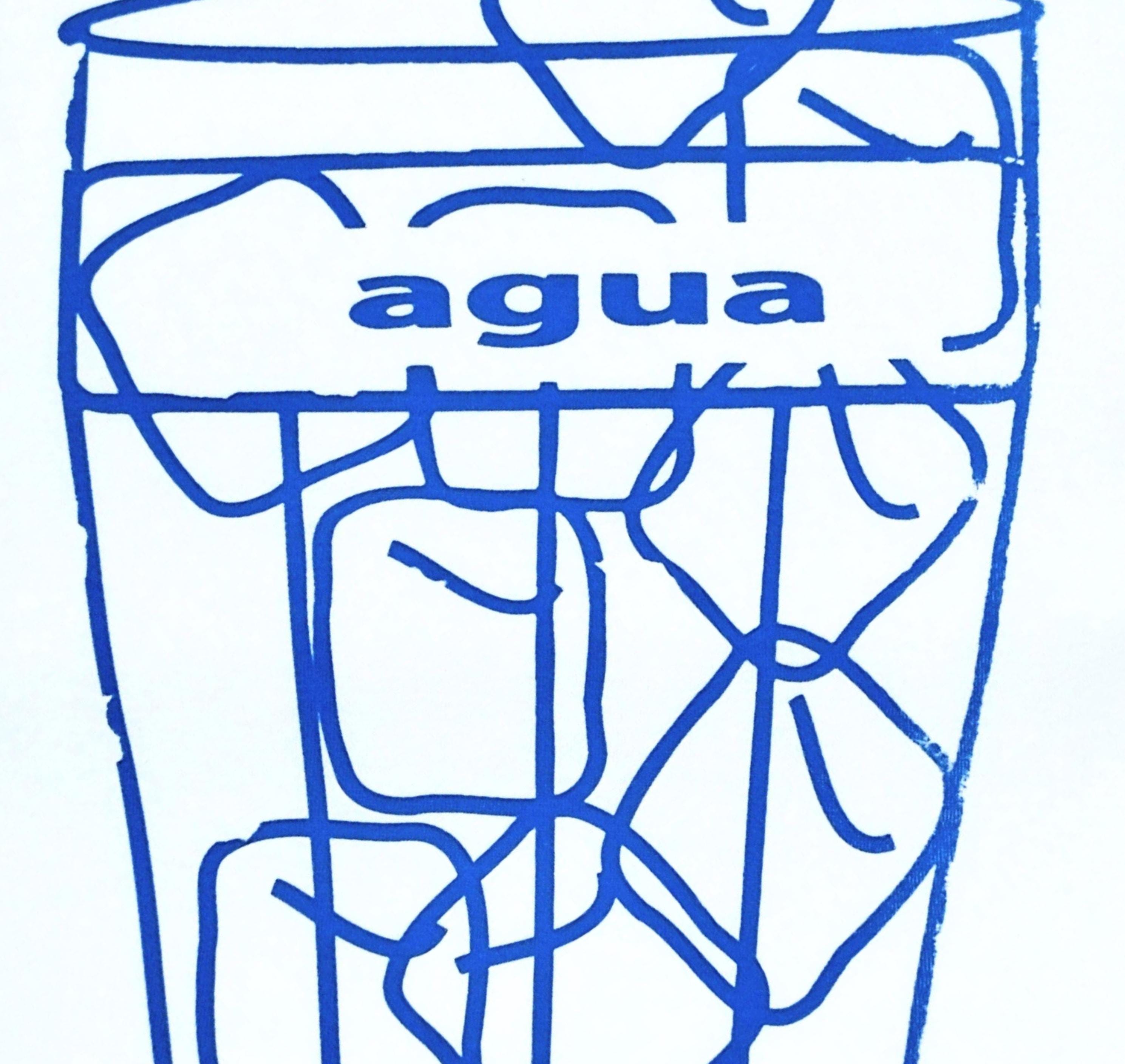 Tejido de algodón orgánico de la camiseta Agua de Madrid