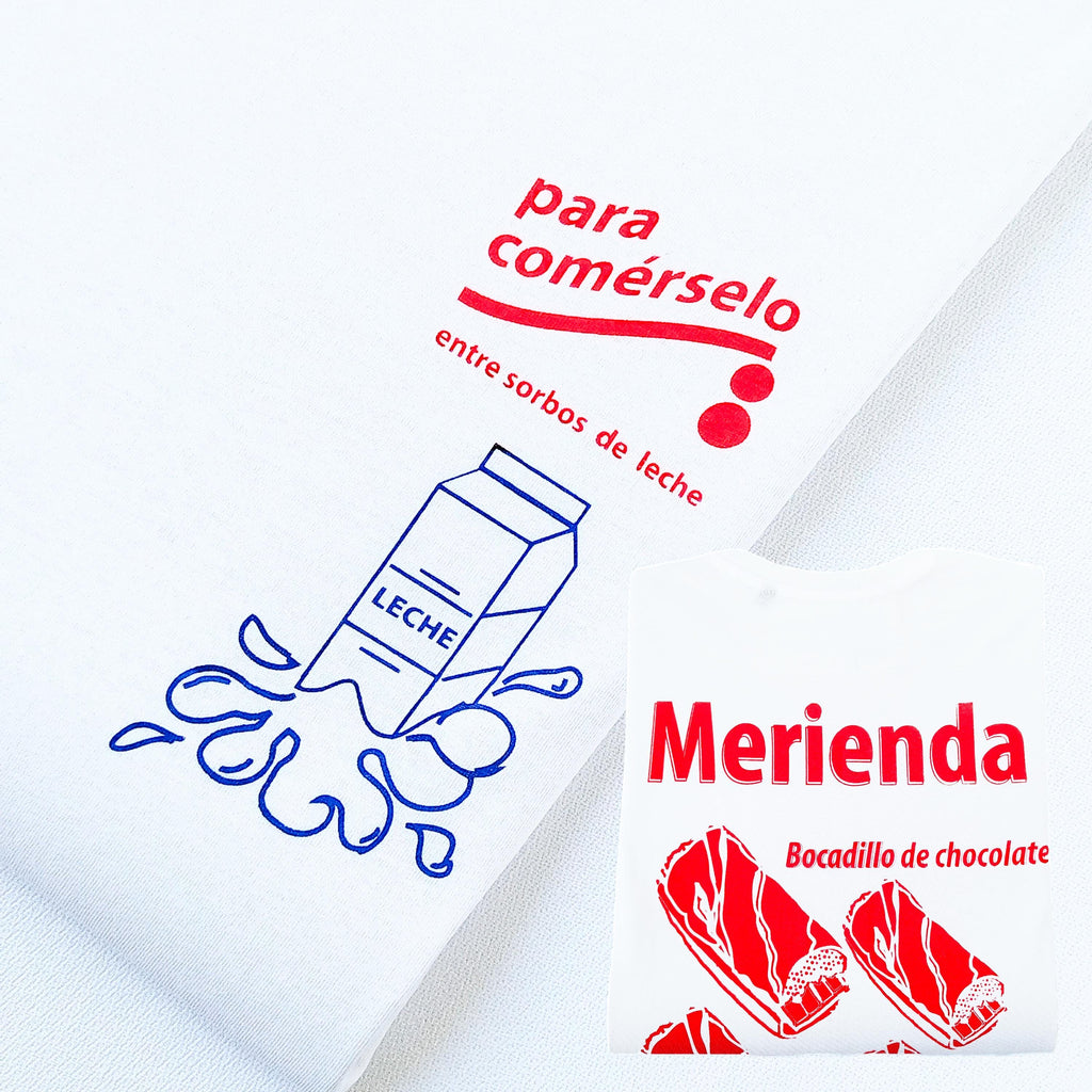 Detalle del diseño Bocadillo de chocolate en camiseta orgánica