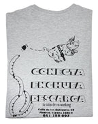 Parte trasera de la camiseta orgánica the meat room gota goteo
