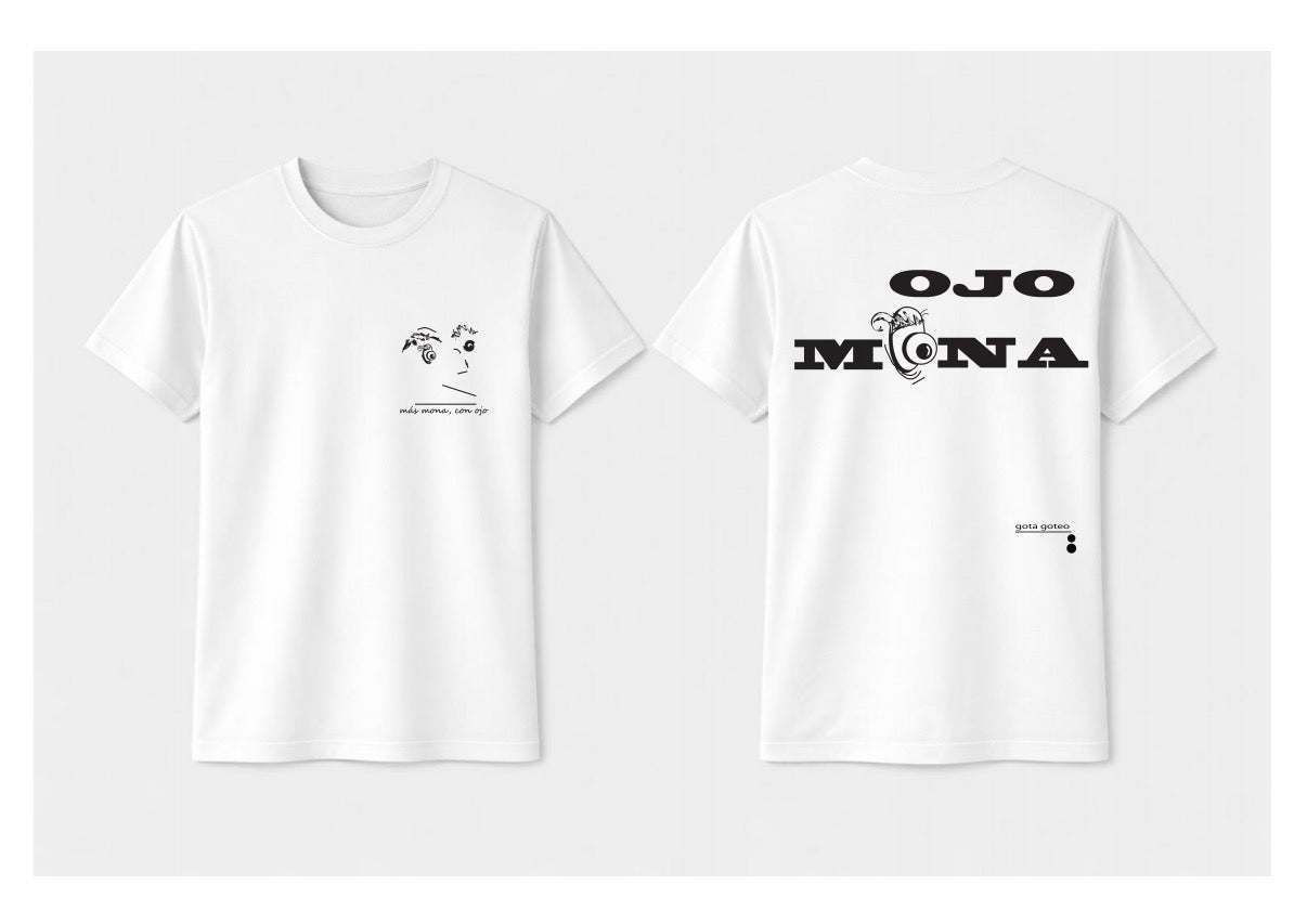 Camiseta orgánica ojo mona de edición limitada de gota goteo blanco