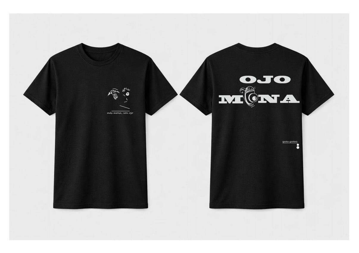 Camiseta orgánica ojo mona de edición limitada de gota goteo negro