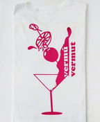 Detalle del diseño Vermú Vermut en camiseta orgánica
